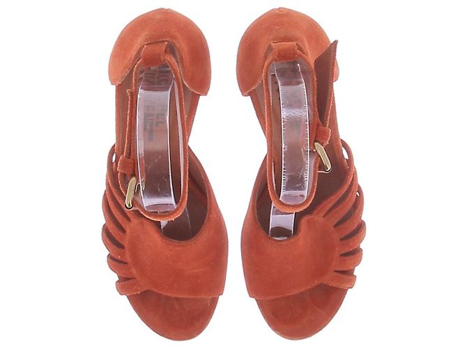 Michel Vivien Terrakotta-Absatzsandalen Orange - Ansicht 6