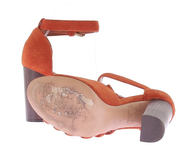 Michel Vivien Terrakotta-Absatzsandalen Orange - Ansicht 7