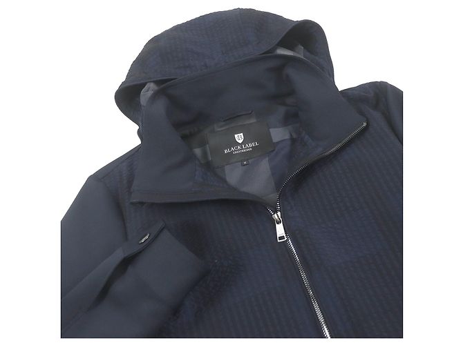 & Other Stories Polyester Check Pattern Blouson Parker Navy M Blue Navy blue - view 2