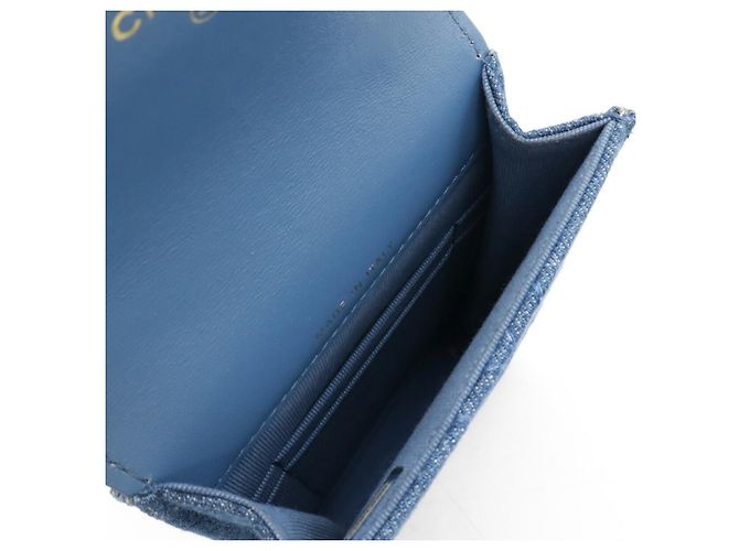 Custodia per telefono Chanel19 in denim con catena Blu - vista 5