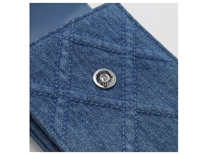 Custodia per telefono Chanel19 in denim con catena Blu - vista 6