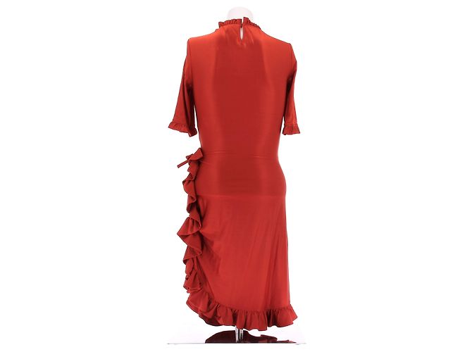 Paco Rabanne Ziegelrote Rüschenkleid - Ansicht 2