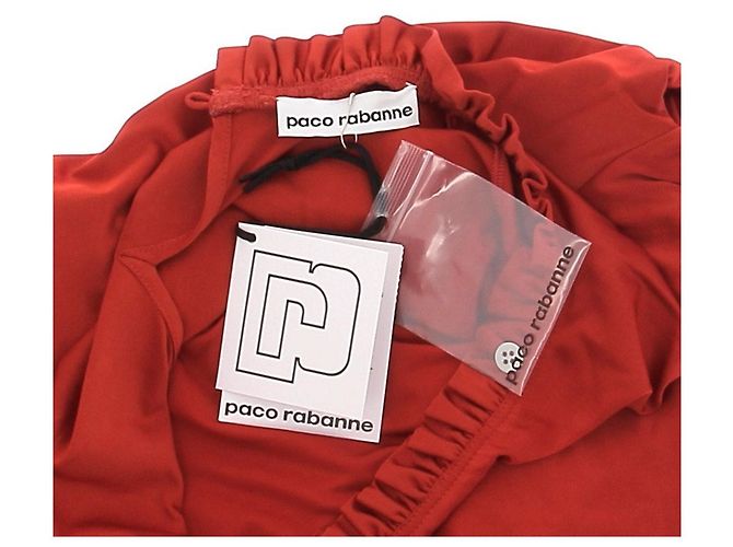 Paco Rabanne Ziegelrote Rüschenkleid - Ansicht 5