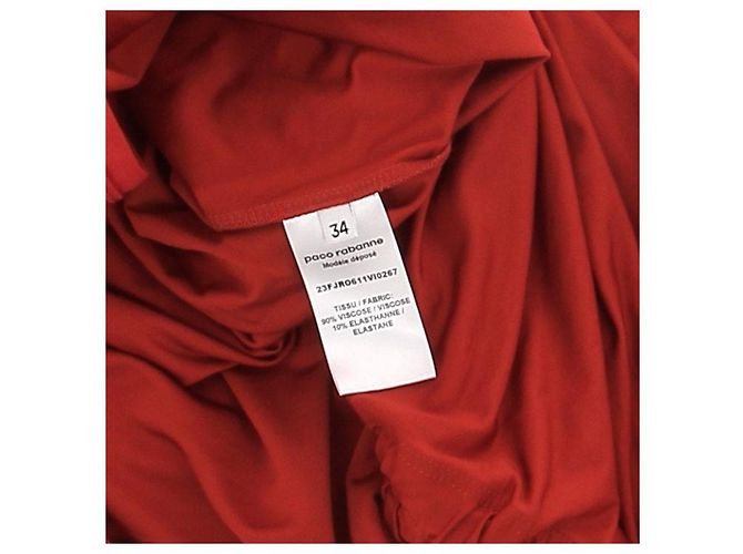 Paco Rabanne Ziegelrote Rüschenkleid - Ansicht 6