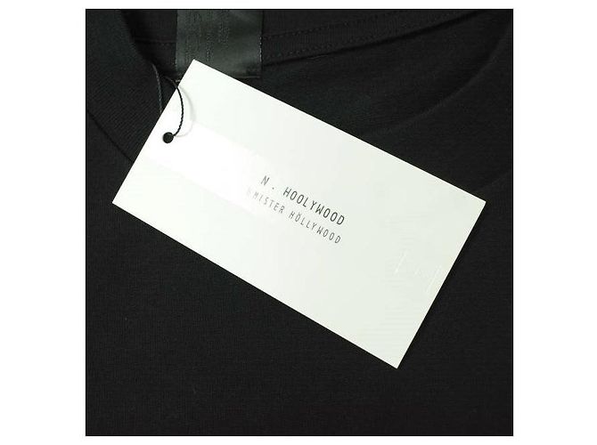 & Other Stories N.HOOLYWOOD COMPILE LINE Garment Dyed Cotton T Shirt Black - view 3