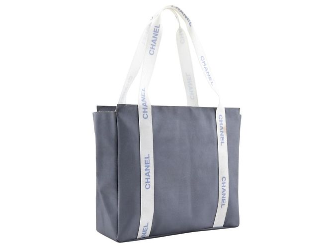 Chanel Nylon Logo Tote Bag Braun Grau - Ansicht 3