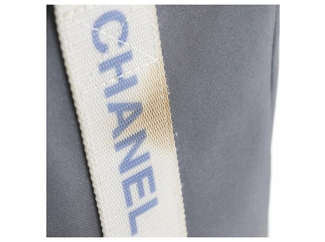 Chanel Nylon Logo Tote Bag Braun Grau - Ansicht 8