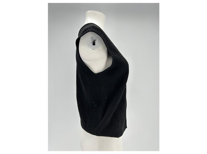 Autre Marque DUNST Ärmellose Strickjacke Schwarz Baumwolle S - Ansicht 3