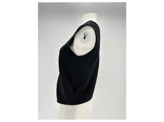 Autre Marque DUNST Ärmellose Strickjacke Schwarz Baumwolle S - Ansicht 4