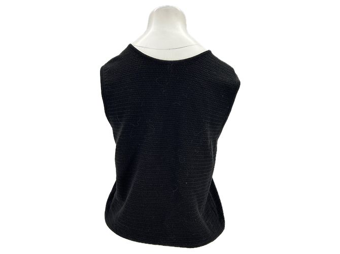 Autre Marque DUNST Black Sleeveless Cotton Cardigan S - view 2