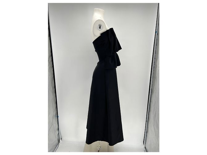 Dagmar Schwarzes Satin-Kleid - vista 3