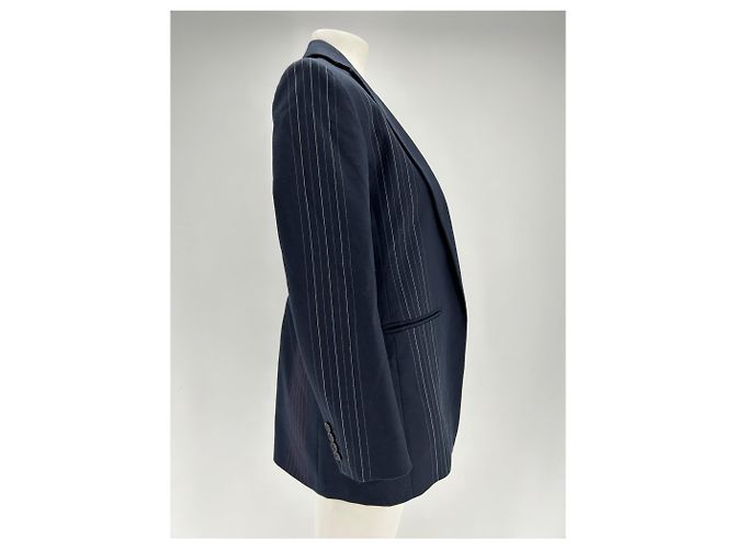 Blazer Sportmax blu navy con righe rosse e bianche - vista 3