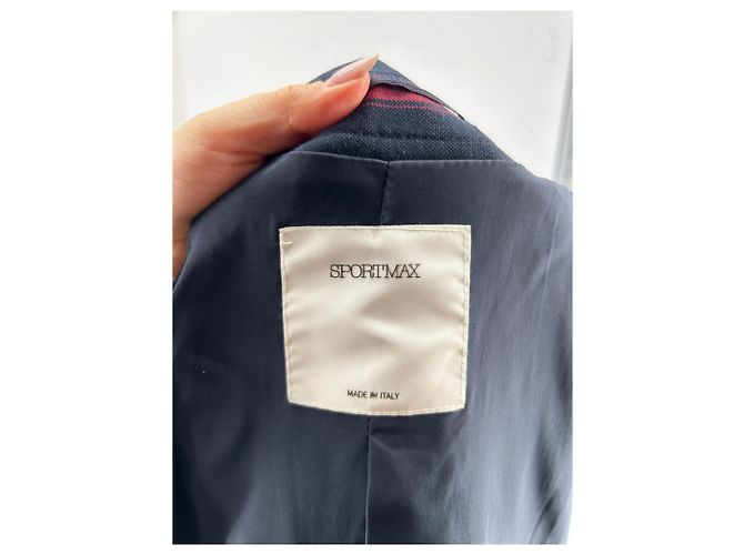 Blazer Sportmax blu navy con righe rosse e bianche - vista 5