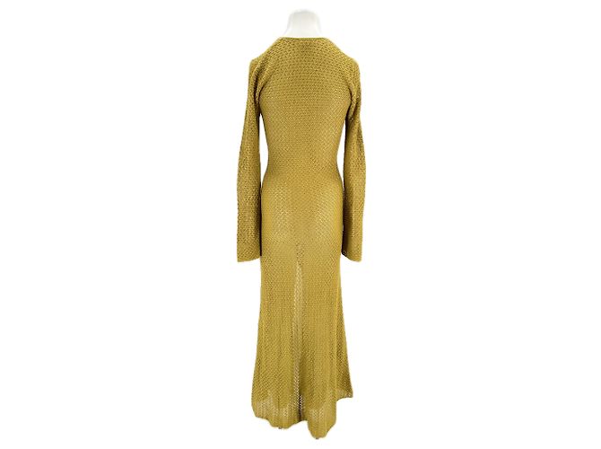 Autre Marque Häkel-Maxikleid Khaki - Ansicht 2