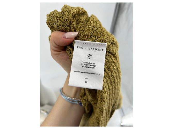Autre Marque Häkel-Maxikleid Khaki - Ansicht 6