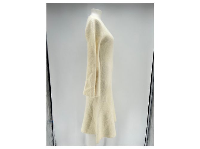 Autre Marque Kleid aus Alpakawolle Weiß - Ansicht 3