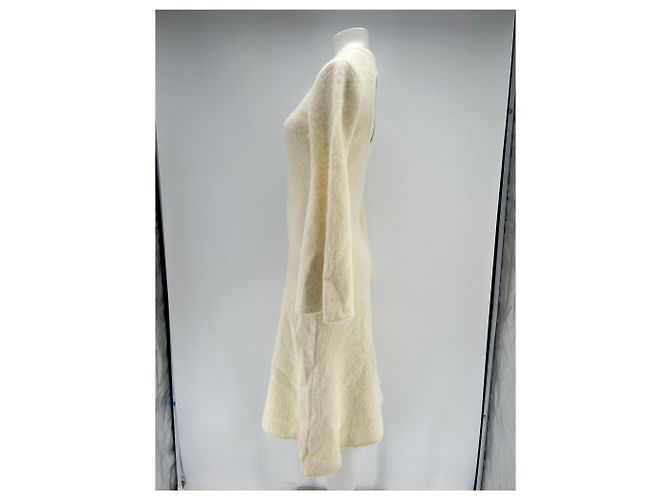 Autre Marque Kleid aus Alpakawolle Weiß - Ansicht 4