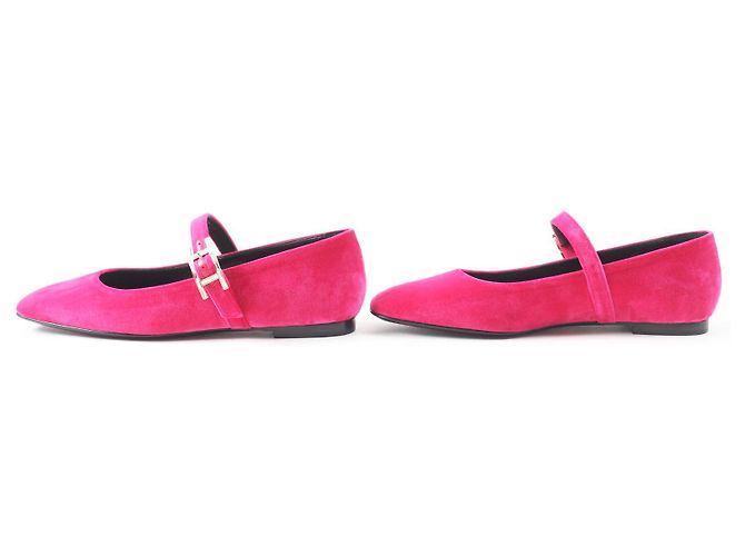 Hermès Scarpe da balletto Velor Hermes 36.5 Donne Rosa Fuschia - vista 4