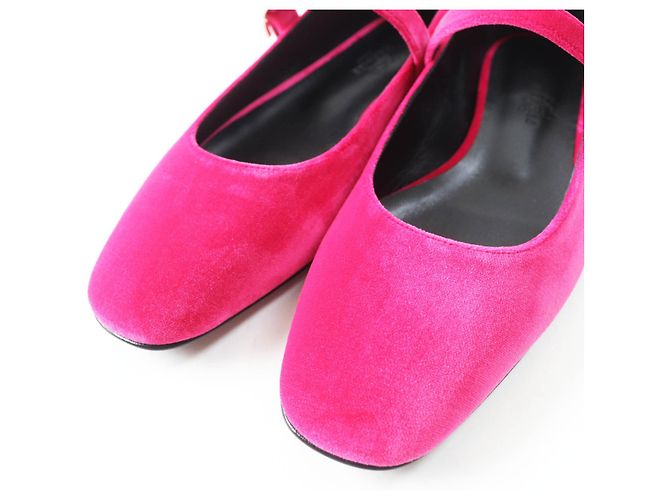 Hermès Scarpe da balletto Velor Hermes 36.5 Donne Rosa Fuschia - vista 6