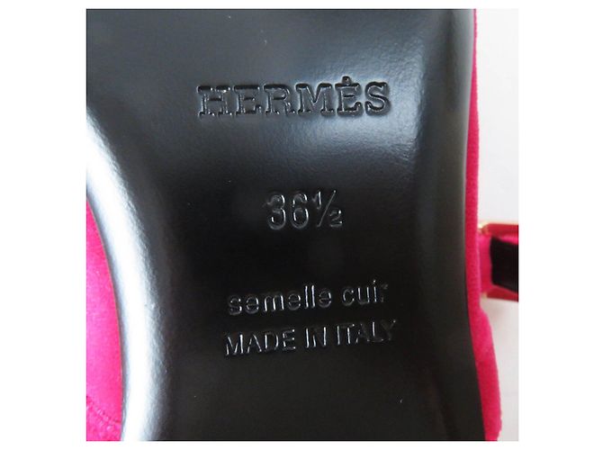 Hermès Scarpe da balletto Velor Hermes 36.5 Donne Rosa Fuschia - vista 9