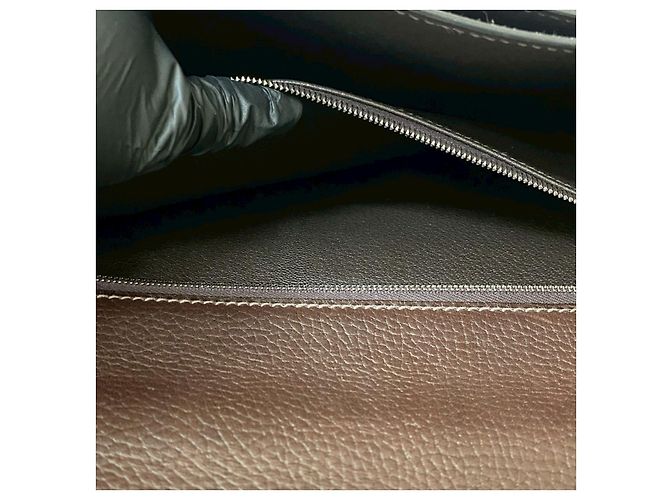 Hermès Borsa Hermes Kelly Depeches Togo Marrone - vista 11