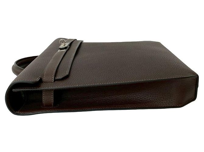 Hermès Borsa Hermes Kelly Depeches Togo Marrone - vista 6