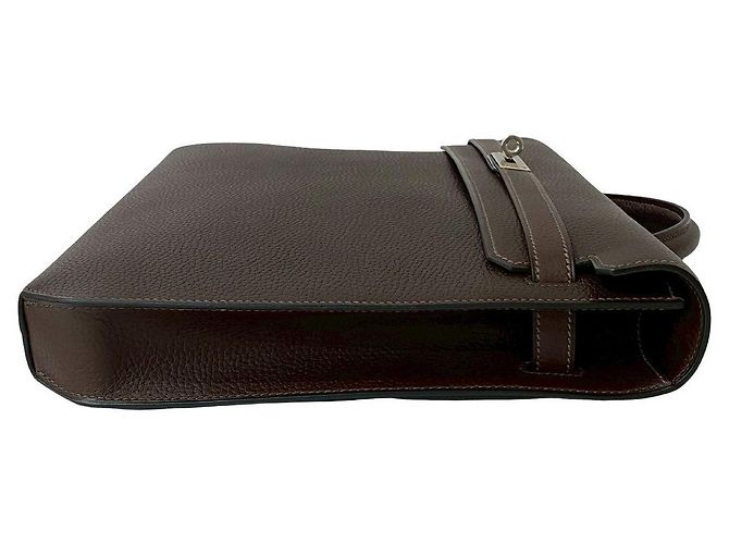 Hermès Borsa Hermes Kelly Depeches Togo Marrone - vista 7