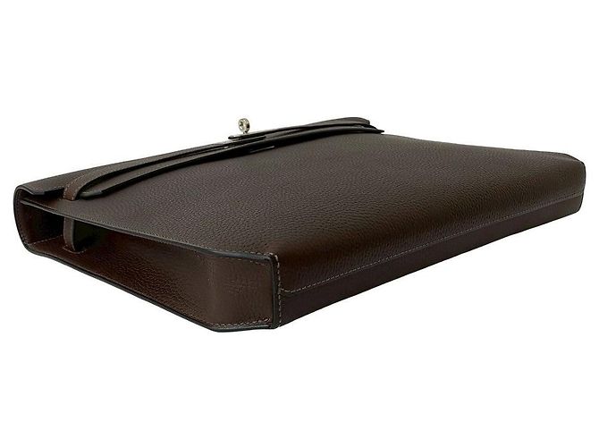 Hermès Borsa Hermes Kelly Depeches Togo Marrone - vista 8