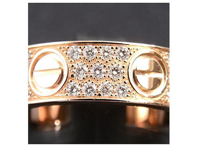 Anello Cartier Love completamente pavé di diamanti 750PG misura 55 D'oro - vista 10