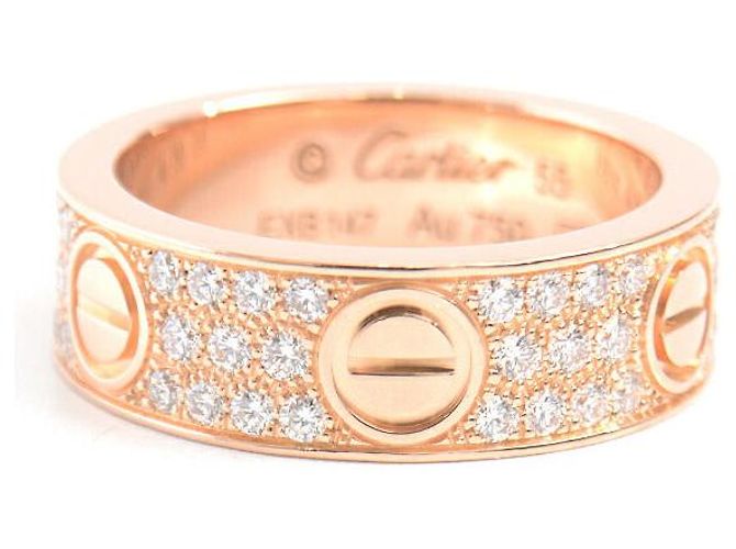 Anello Cartier Love completamente pavé di diamanti 750PG misura 55 D'oro - vista 3