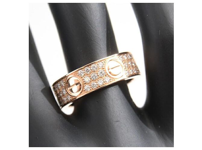 Anello Cartier Love completamente pavé di diamanti 750PG misura 55 D'oro - vista 6