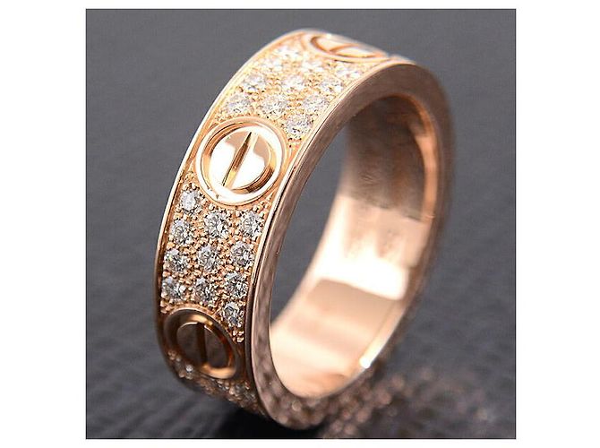 Anello Cartier Love completamente pavé di diamanti 750PG misura 55 D'oro - vista 8