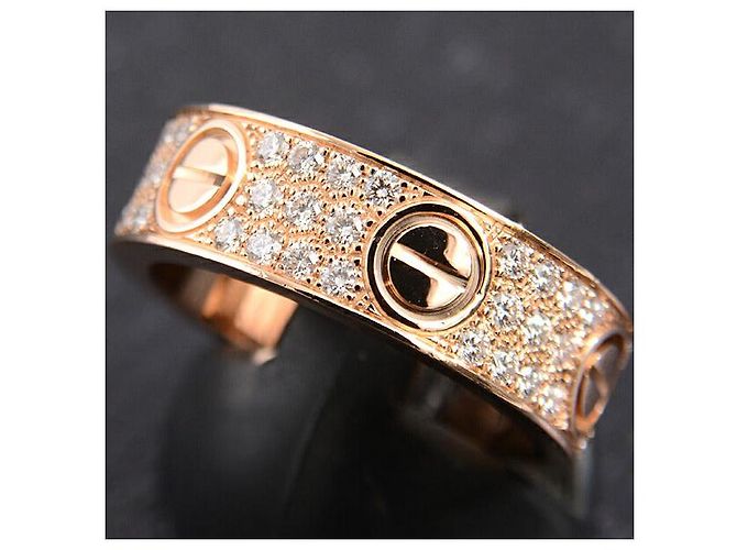 Anello Cartier Love completamente pavé di diamanti 750PG misura 55 D'oro - vista 9