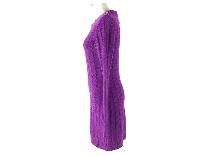 Chanel Strickkleid aus Wolle und Kaschmir lila 34 - Ansicht 2