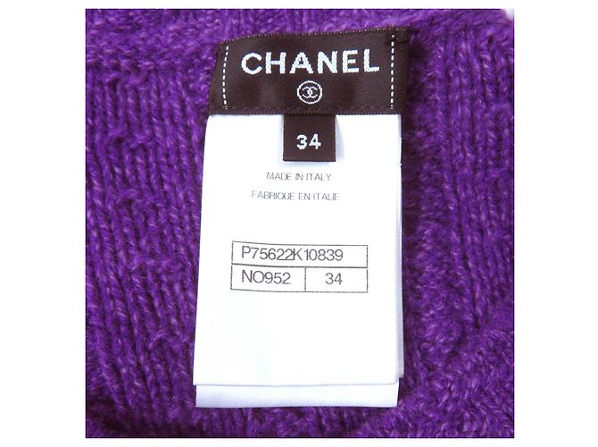 Chanel Strickkleid aus Wolle und Kaschmir lila 34 - Ansicht 7