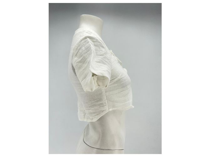 Crop top bianco a maniche corte Reformation - vista 3