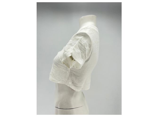 Crop top bianco a maniche corte Reformation - vista 4