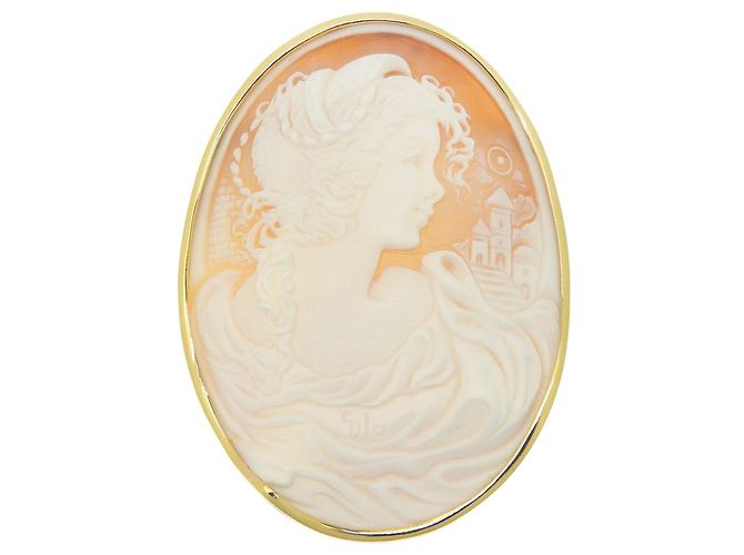 Autre Marque Spilla in cammeo in oro giallo K18 D'oro - vista 2