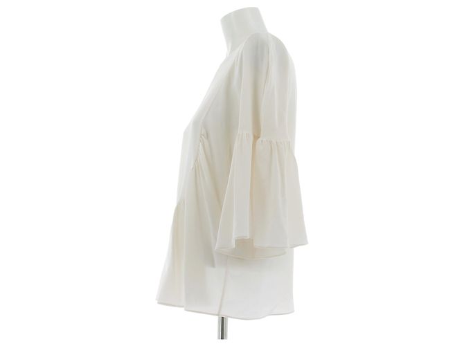 Blusa in seta Givenchy Ecru Cachi - vista 4