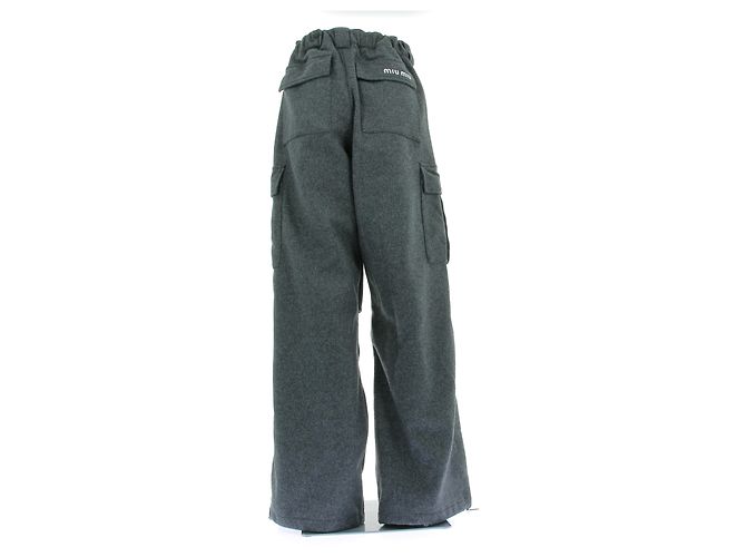 Miu Miu Woll Cargo Hose Grau - Ansicht 2