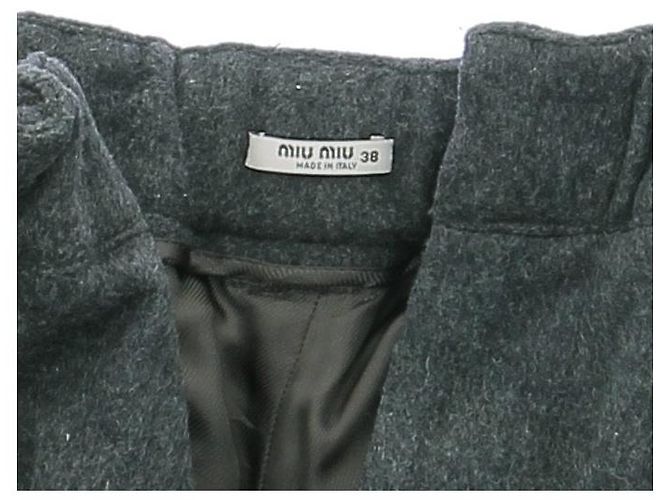Miu Miu Woll Cargo Hose Grau - Ansicht 5