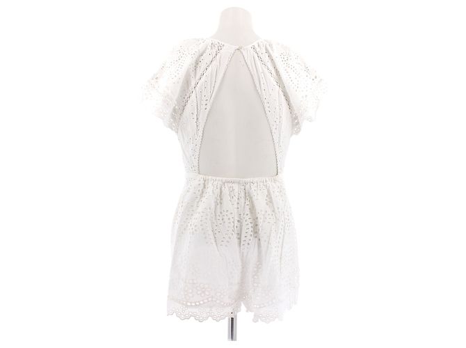 Mono blanco de algodón Zimmermann de manga corta - vista 2