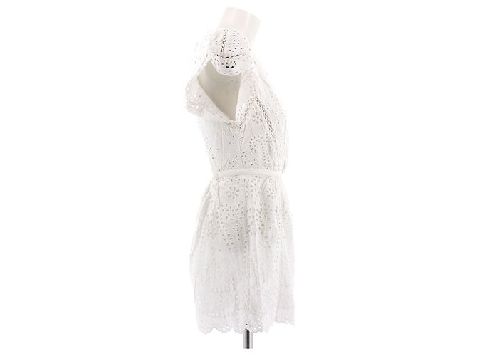 Mono blanco de algodón Zimmermann de manga corta - vista 3