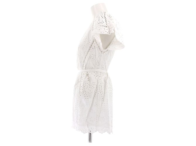 Mono blanco de algodón Zimmermann de manga corta - vista 4