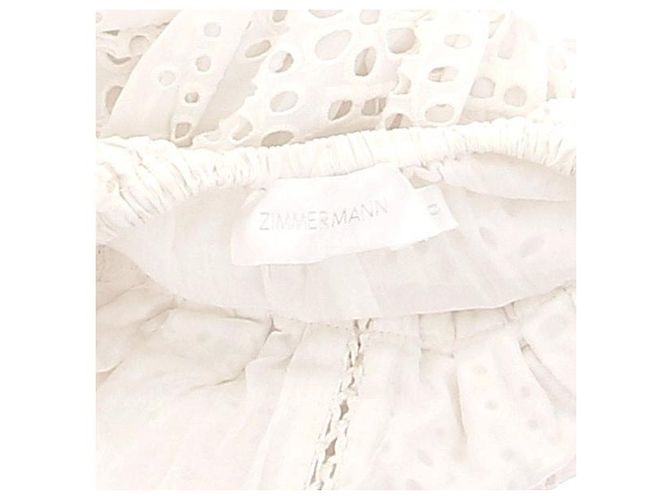 Mono blanco de algodón Zimmermann de manga corta - vista 5