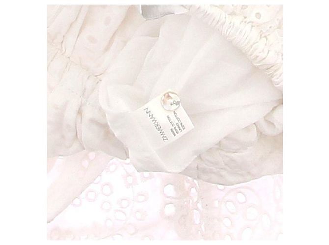 Mono blanco de algodón Zimmermann de manga corta - vista 6