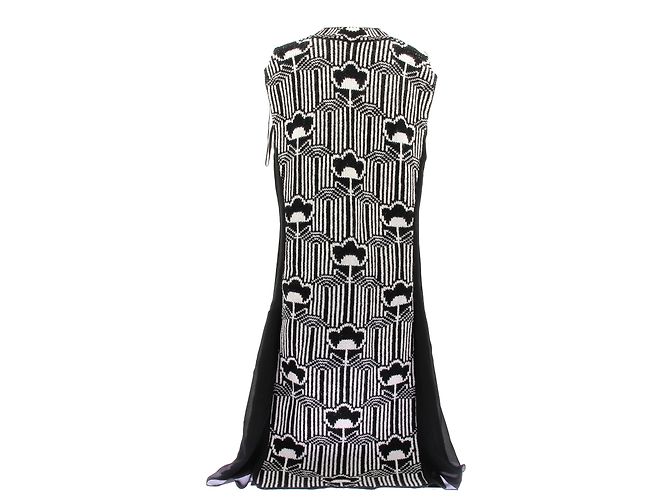 Prada ärmelloses Wollkleid schwarz weiß - Ansicht 2