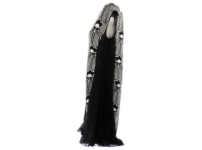 Prada ärmelloses Wollkleid schwarz weiß - Ansicht 4