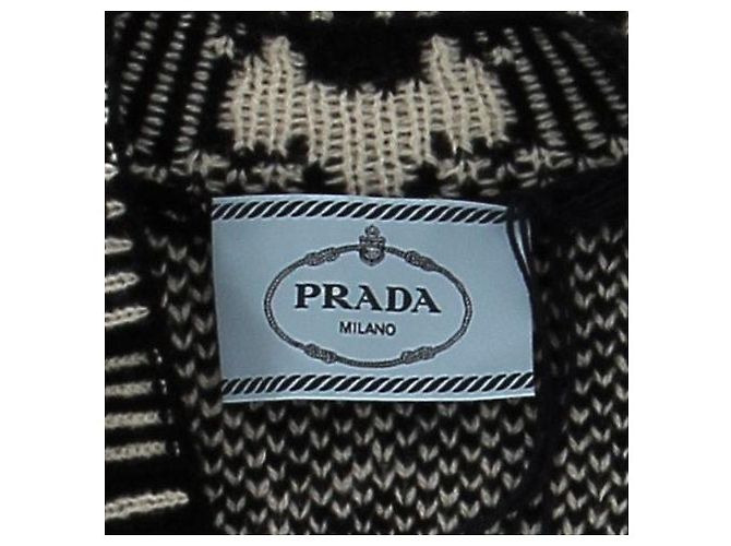Prada ärmelloses Wollkleid schwarz weiß - Ansicht 5