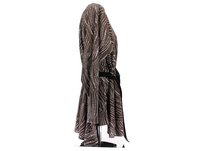 Vestido Louis Vuitton marrón iridiscente con strass Castaño - vista 3